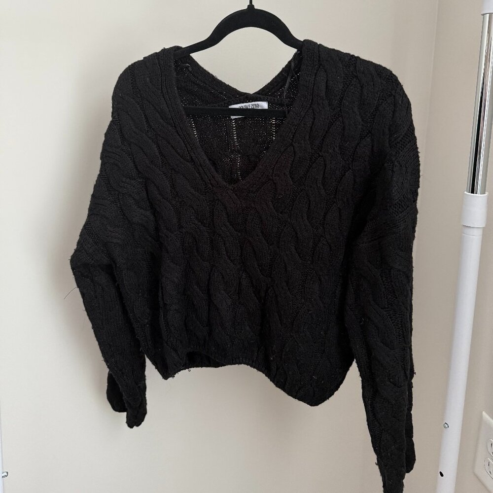 Black Cable Knit